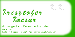 krisztofer kacsur business card
